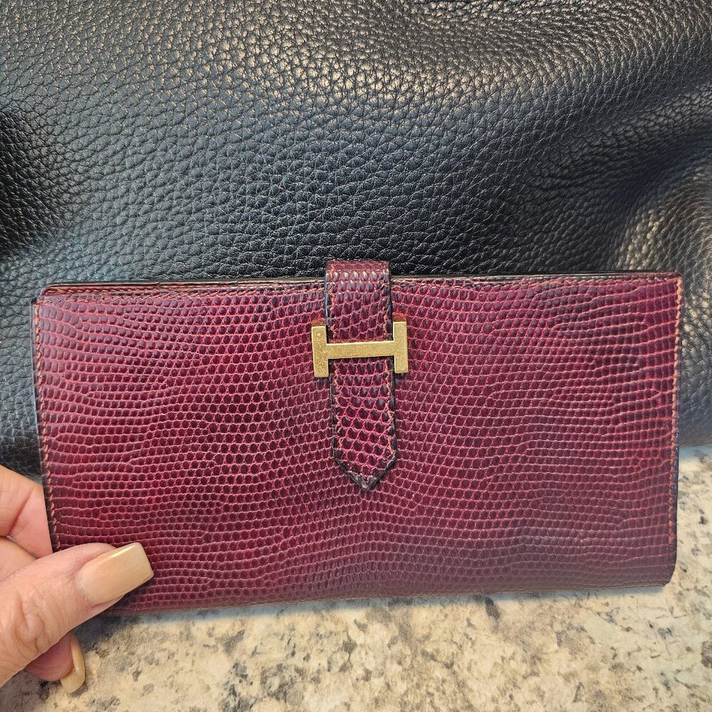 Hermes Bearn Exotic Lizard Wallet